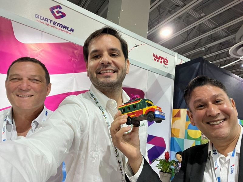 Igor Kopmar (RH Travel, Inc.), Carlos Catania (Tikal Go), and Sonny Chatrath (Huntington Travel).